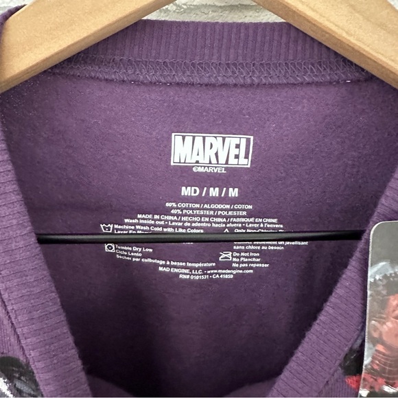 MARVEL Purple Cut Off Sweatshirt - Picture 6 of 7